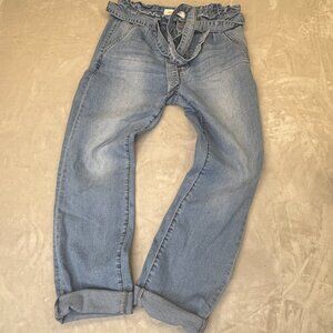 Ashley Mason Womens junior  Light Wash Belted Ankle Blue Jeans Size 15